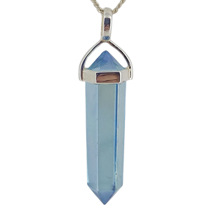 Aqua Aura Quartz Pendant in 925 Sterling Silver | Clarity & Confidence - Heavenly Crystals Online