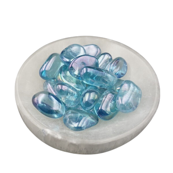 Aqua Aura Quartz Tumbled Stone Genuine – Energy, Clarity & Spiritual Awakening - Heavenly Crystals Online