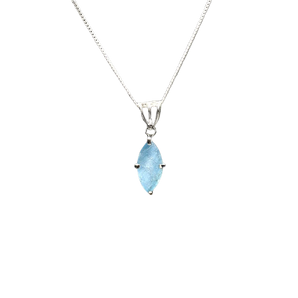 Aquamarine Marquise Pendant in 925 Sterling Silver | Calm & Clarity - Heavenly Crystals Online