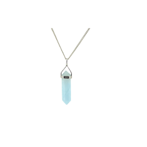 Aquamarine Double Terminated Pendant 925 Sterling Silver