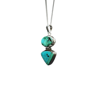 Azurite, Malachite & Chrysocolla Pendant | 925 Silver | Intuition - Heavenly Crystals Online