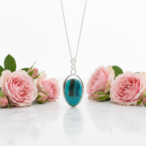 Azurite, Malachite & Chrysocolla Pendant | 925 Silver | Intuition & Emotional Balance - Heavenly Crystals Online