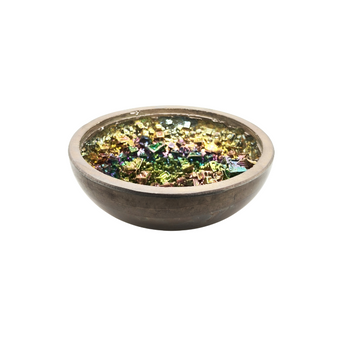 Bismuth Rainbow Bowl (476g) Iridescent Crystal Display Bowl for Energy & Decor- Heavenly Crystals Online