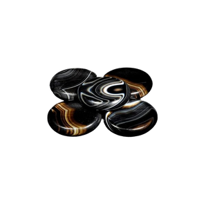 Black Agate Banded Thumb Worry Stone – Protection, Grounding & Calm - Heavenly Crystals Online