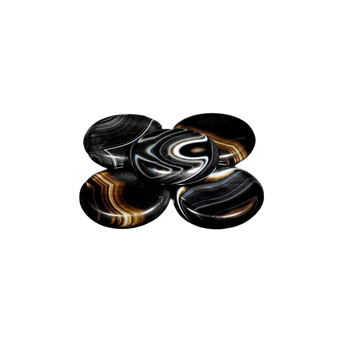 Black Agate Banded Thumb Worry Stone – Protection, Grounding & Calm - Heavenly Crystals Online