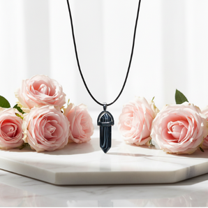 Black Banded Agate Double Terminated Pendant – Protection & Grounding - Heavenly Crystals Online