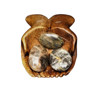 Black Moonstone Palm Stone – Intuition, Protection & Divine Feminine Energy - Heavenly Crystals Online