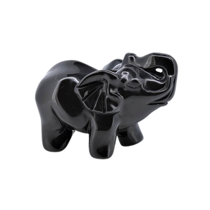 Black Obsidian Elephant (217g) – Protection, Grounding & Energetic Shielding - Heavenly Crystals Online