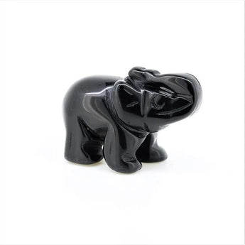 Black Obsidian Elephant (50g) – Protection, Grounding & Energetic Shielding - Heavenly Crystals Online