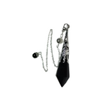 Black Obsidian Faceted Pendulum with Velvet Pouch – Protection & Grounding Too - Heavenly Crystals Online