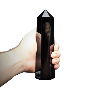 Black Obsidian Generator Point (870g) – Protection, Grounding & Energetic Shielding - Heavenly Crystals Online