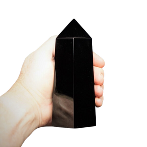 Black Obsidian Generator Point (887g) – Protection, Grounding & Energetic Shielding - Heavenly Crystals Online