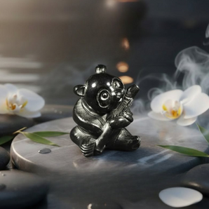 Black Obsidian Panda (317g) – Strength, Calm, Grounding & Inner Harmony - Heavenly Crystals Online 