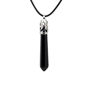 Black Obsidian Pendant with Black Cord | Protection & Grounding - Heavenly Crystals Online