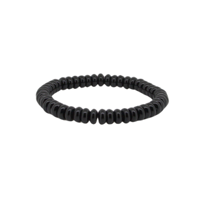 Black Obsidian Rondelle Bracelet - Protection, Grounding & Energy Shielding - Heavenly Crystals Online