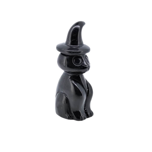 Black Obsidian Sitting Cat (105g) – Guardian of Protection & Intuition - Heavenly Crystals Online