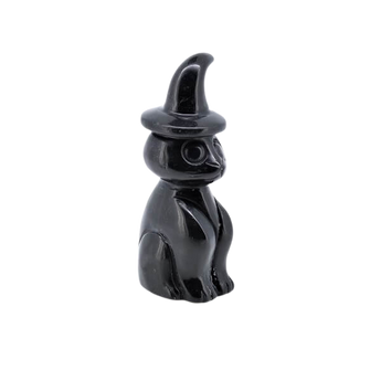Black Obsidian Sitting Cat (105g) – Guardian of Protection & Intuition - Heavenly Crystals Online