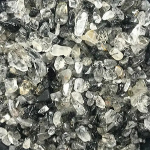 Black Rutilated Quartz Chips (100g) Pouch for Clarity & Grounding - Heavenly Crystals Online