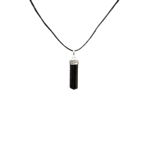 Black Tourmaline Pencil Point Pendant -Protection & Grounding - Heavenly Crystals Online