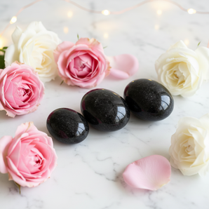 Black Tourmaline Polished Palm Stone – Protection, Grounding & Energy Shielding - Heavenly Crystals Online