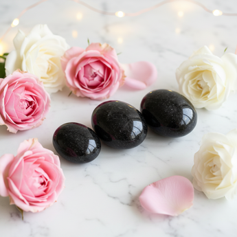 Black Tourmaline Polished Palm Stone – Protection, Grounding & Energy Shielding - Heavenly Crystals Online