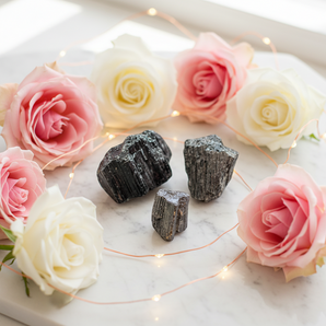 Black Tourmaline Raw (100g) – Natural Protection & Grounding Crystal Pouch - Heavenly Crystals Online