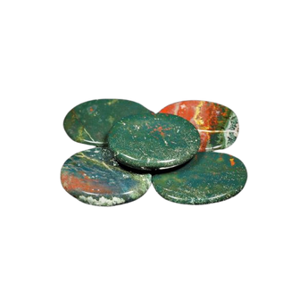 Bloodstone Thumb Worry Stone – Strength, Courage & Grounding Protection - Heavenly Crystals Online