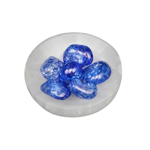 Blue Crackle Quartz Tumbled Stones - Medium
