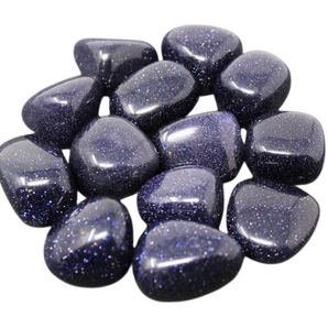 Blue Goldstone Tumbled Stones (Glass with Copper)