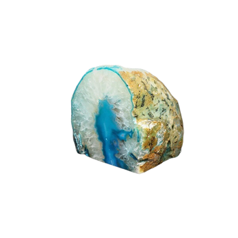 Blue Agate Candle Holder with Tealight Candle (1.095kg) - Calm, Protection & Ambient Glow - Heavenly Crystals Online