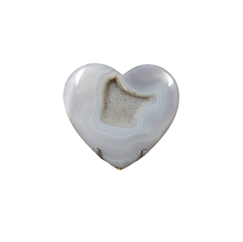 Blue Agate Druzy Heart with stand (125g) – Calm, Clarity & Gentle Healing - Heavenly Crystals Online