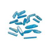 Blue Aura Quartz Gridding Points (50g) in Organza Pouch - Calm, Clarity & High‑Vibration Energy - Heavenly Crystals Online