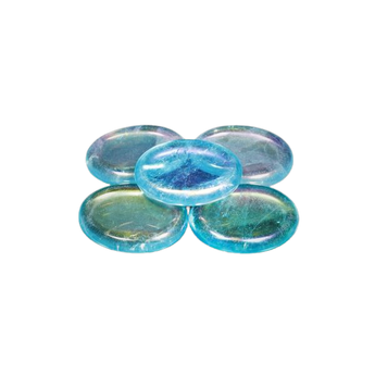 Blue Aura Quartz Thumb Worry Stone – Calm, Clarity & Soothing Energy - Heavenly Crystals Online