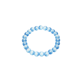 Blue Cats Eye Bracelet (man-made) (8mm) Clarity, Balance & Energy Flow - Heavenly Crystals Online