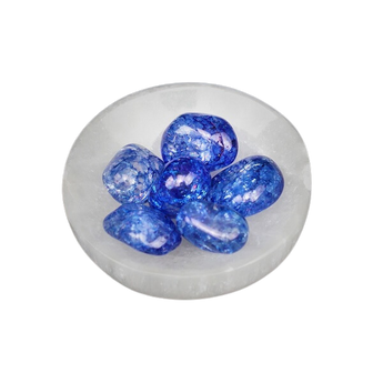 Blue Crackle Quartz Tumbled Stones – Energy, Clarity & Spiritual Awakening - Heavenly Crystals Online
