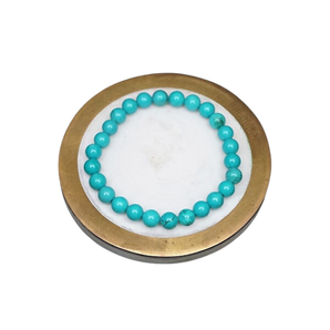 Blue Dyed Howlite Bracelet (7mm to 8mm) Calm, Clarity & Soothing Energy - Heavenly Crystals Online