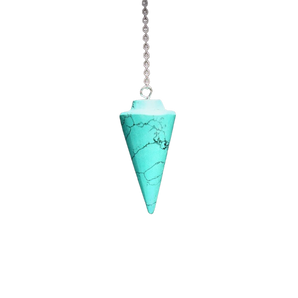 Blue Dyed Howlite Cone Pendulum - Calm & Clarity - Heavenly Crystals Online