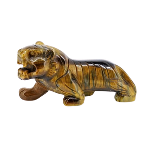 Blue & Golden‑Brown Tiger’s Eye Carved Tiger (238g) – Strength, Protection & Confident Leadership - Heavenly Crystals Online