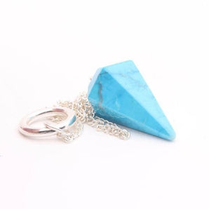 Blue Howlite Pendulum with Velvet Pouch - Heavenly Crystals Online