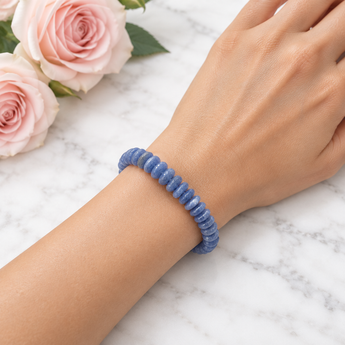 Blue Kyanite Rondelle Bracelet – Clarity, Balance & Inner Harmony - Heavenly Crystals Online