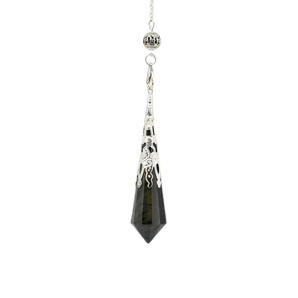 Blue Tiger Eye Faceted Pendulum with Velvet Pouch – Intuition, Protection & Clear Insight - Heavenly Crystals Online