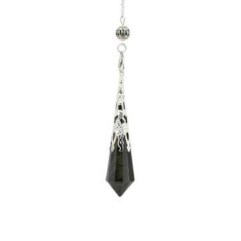 Blue Tiger Eye Faceted Pendulum with Velvet Pouch – Intuition, Protection & Clear Insight - Heavenly Crystals Online