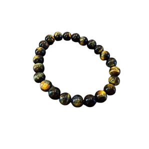Blue and Golden-Brown Tigers Eye Bracelet (7mm) Protection, Confidence & Balanced Energy - Heavenly Crystals Online