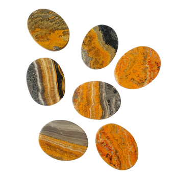 Bumblebee Jasper Flat Worry Stone – Confidence, Creativity & Personal Power - Heavenly Crystals Online