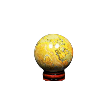 Bumblebee Jasper Sphere with Wooden Stand (185g) – Vitality, Confidence & Creative Flow - Heavenly Crystals Online