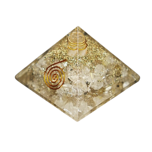 Clear Quartz, Copper Orgonite Pyramid - 160 grams