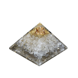 Clear Quartz, Copper, Tree of Life Orgonite Pyramid - 220 grams