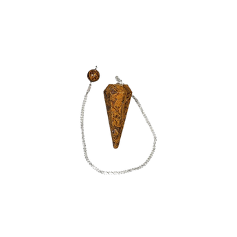 Calligraphy Jasper Pendulum with Velvet Pouch – Wisdom, Focus & Grounding Energy - Heavenly Crystals Online