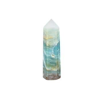 Caribbean Blue Calcite Generator Point (130g) Calming Crystal for Peace, Intuition & Emotional Flow - Heavenly Crystals Online
