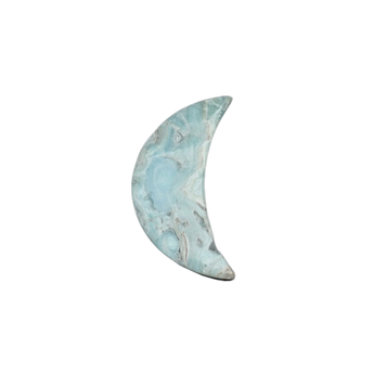 Caribbean Blue Calcite Moon (130g) Natural Crystal for Calm, Clarity & Emotional Healing - Heavenly Crystals Online